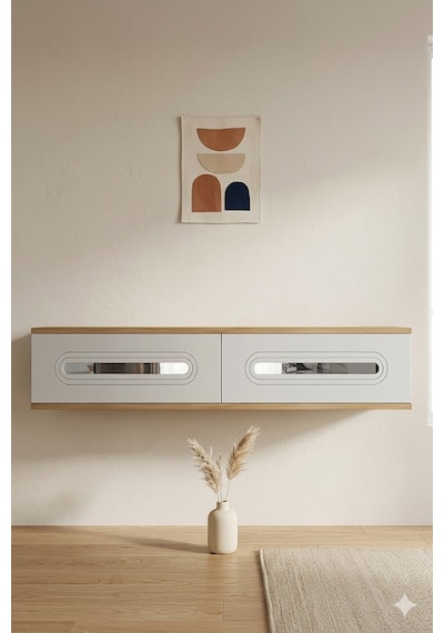 Da1220dbs Rany Dresuar , Antre Hol Rafı Safirmeşe-beyaz-silver 120cm