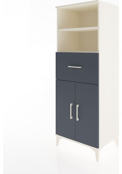 Hyperion Dolap 3 Raflı Tek Çekmeceli 2 Kapaklı 60x44x163 Aytaşı-antrasit Aytası