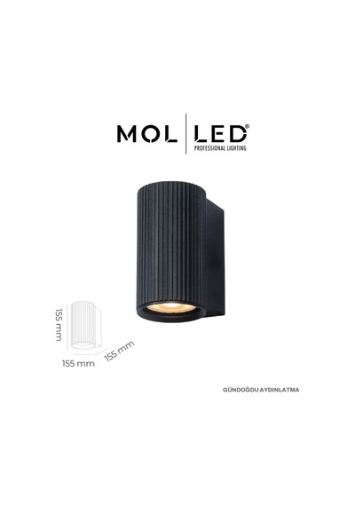 Molled Aura Serisi Siyah Dekoratif Gu10 Duylu Aplik - Mol8101