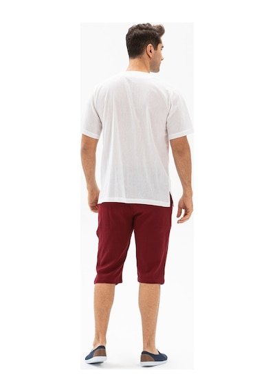 Kısa Kol Şile Bezi Bisiklet Yaka Bahriyeli Erkek T-Shirt Beyaz By