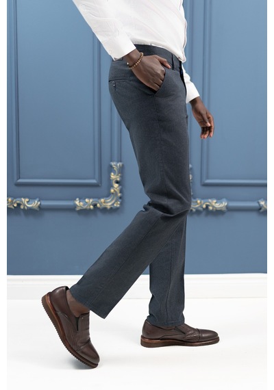 Notra Regular Fit Pamuklu Dokulu Kışlık Gabardin Pantolon Lacivert