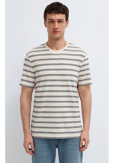 Mavi M0613336-70057 Çizgili Tişört Erkek T-shirt Bej