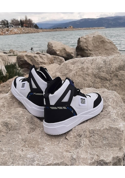 Dunlop 2243 Beyaz-Siyah Fuspetli Ortapedik Boğazlı Spor Ayakkabı AYKSAYAK-000505