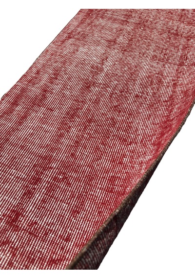 El Dokuma Vintage Yolluk 55x300 Düz Kırmızı Renk Eskitme Halı Kırmızı