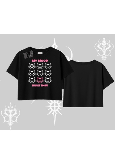 Startmore Kitti Sweet Mini Logo Baskılı Kapşonlu Sweatshirt Siyah
