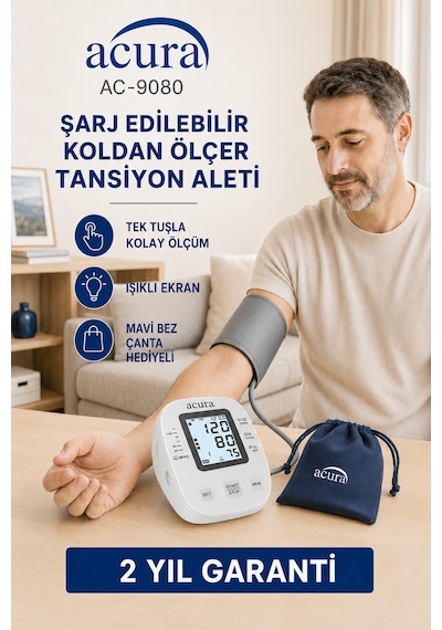 Acura Ac-9080 Şarjl Edilebilir Koldan Tansiyon Aleti