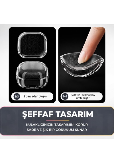 Samsung Galaxy Buds 4 / Buds 4 Pro İle Uyumlu Heartpop 3d Kalpli Şeffaf Kulaklık Kılıfı Pembe Karabinalı, Kalp Ve Smiley Charm Aksesuarlı Koruyucu Kulaklık Kabı