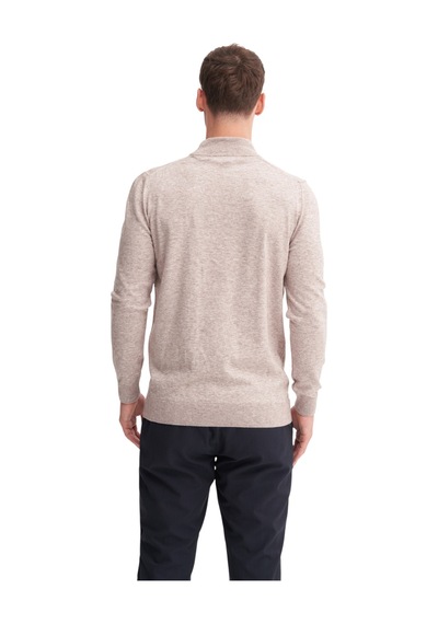 Cazador Slim Fit Courspoun Premium Yarım Balıkçı Kazak Bej Melanj