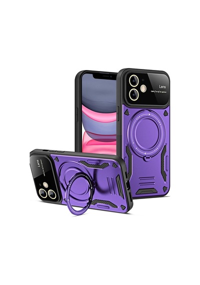 Newface - 758 - iPhone Uyumlu 11 Kılıf Joy Lens Standlı Kapak - Csmo-tex - - Mor