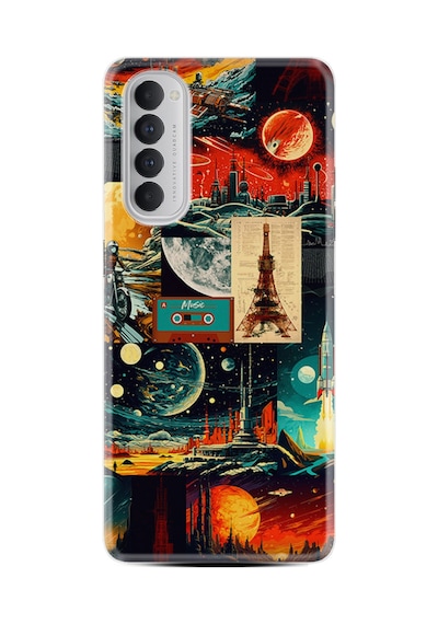 Oppo Reno 4 Pro Kılıf Hayat Serisi Desenli Retro Patchwork-product Code 2003