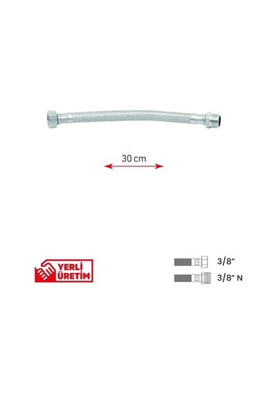 Bağlantı Ve Batarya Hortumu - 3/8 N İnç 30 Cm