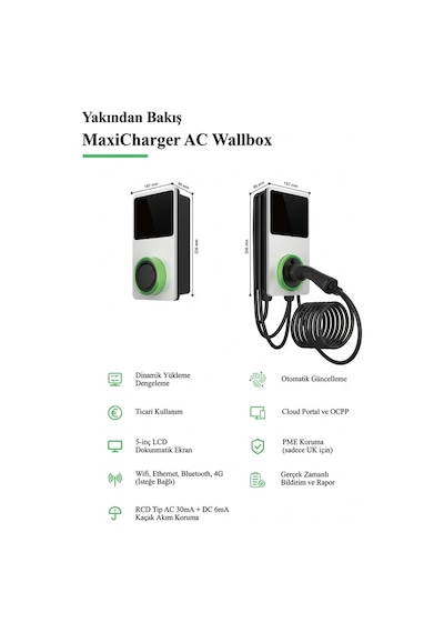 Autel 22 Kw Kablolu Elektrikli Araç Şarj İstasyonu