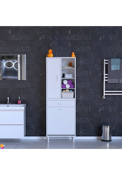 Eliusta Rule Sepetli Banyo/mutfak Dolabı 65 Cm Genişliğe Sahip 65x171x32,5 Cm Bir Sepetli Beyaz Dolap Beyaz Eliusta Rule Sepetli Banyo/mutfak Dolabı 65 Cm Genişliğe Sahip 65x171x32,5 Cm Bir Sepetli Beyaz Dolap Beyaz
