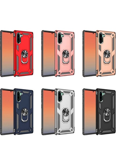 Samsung Galaxy Uyumlu Note 10 Kılıf Yüzüklü Zırh Tank Vega