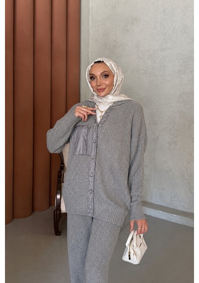Riella Butik Selora Tesettür Takım Gri