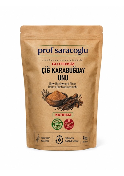 Glutensiz Çiğ Karabuğday Unu 1 Kg - Vegan - Katkısız - Yüksek Lif