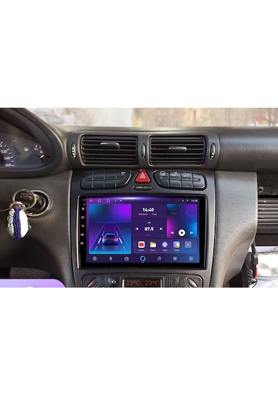 Mercedes C Class C180 W203-w209 Araç Multimedya Android Ekran Carplay 2+32 9" 00-04 Black Cadence