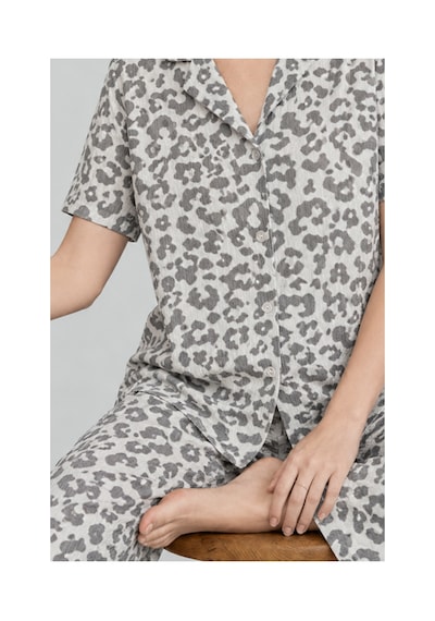 Fit Women Kadın Kısa Kollu Rahat Gri Pijama Takımı 4731