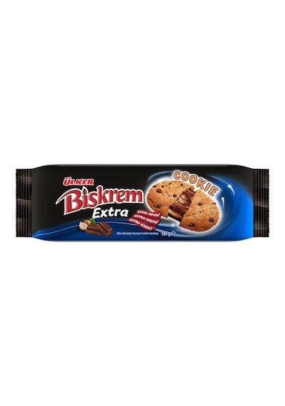 Biskrem Extra Cookie - Sütlü Çikolatalı Kremalı Fındıklı Kurabiye - 184 Gram - 12 Adet