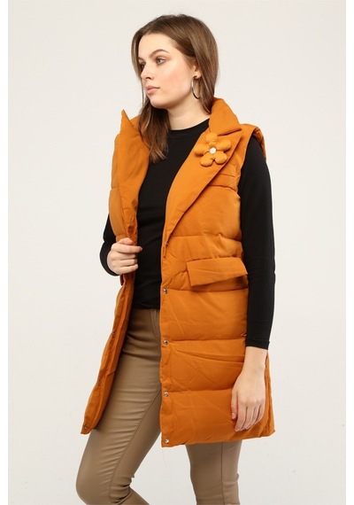 Pua Fashion Tarçın Çiçek Detaylı Yelek 001