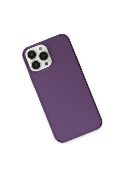 Apple iPhone Uyumlu 13 Pro Max Kılıf Pc Sert Şeffaf Kapak - Mor Bz8683140466282
