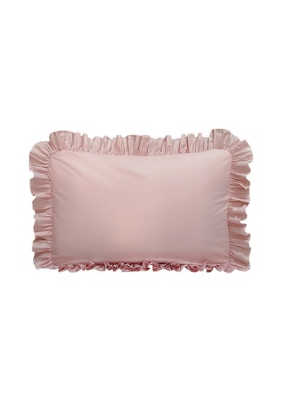 Fırfırlı Yastık Kılıfı Tek Kişilik 50x70 Cm 1 Adet %100 Doğal Pamuk 18 Farklı Renk Seçeneği Lila/bej
