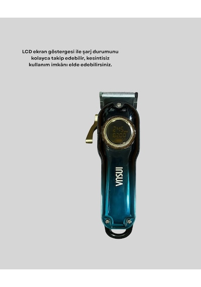 Profesyonel Saç Kesme Makinesi 2000 Mah Şarjlı Lcd Ekranlı 1 - 2 Saat