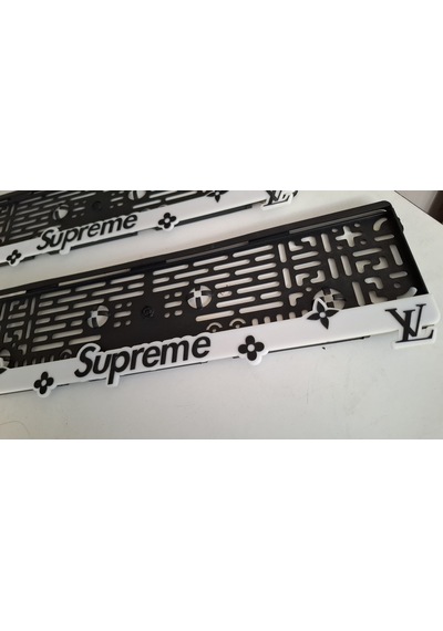 Supreme Beyaz Takmatik Standart Plakalık 2li