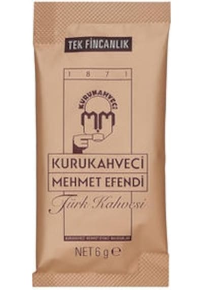 Kurukahveci Mehmet Efendi Tek Fincanlık Türk Kahvesi Şeffaf Paket 12 x 6 G