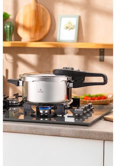 Emsan Fast Cooker Çift Emniyetli Düdüklü Tencere 4 +6 Lt Siyah