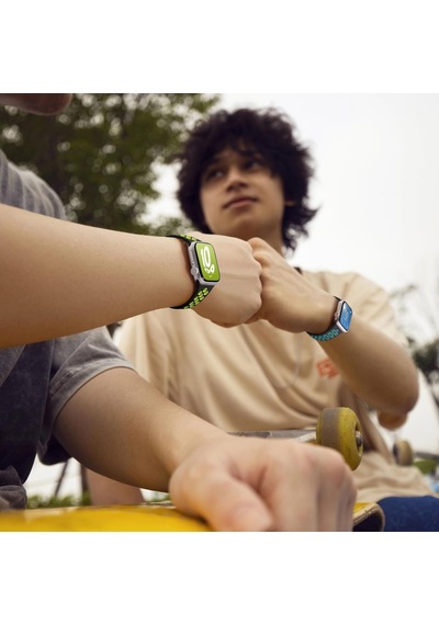 Apple Watch Seri 1/2/3/4/5/6/7/8/se İle Uyumlu Delikli Silikon Kordon Kayış 38-40-41 Mm Siyah - Sarı Çok Renkli