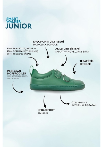 Smart Walker Junior Yeşil Işık Barefoot Çocuk Ayakkabı-yeşil Işık