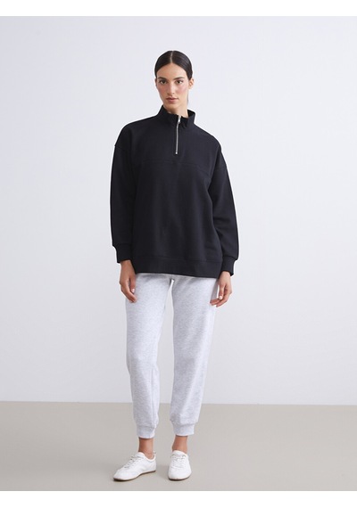Lcw Modest Gri Beli Lastikli Kadın Kalın Jogger Eşofman Altı