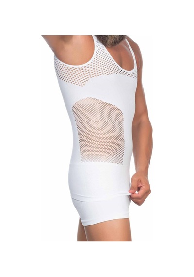 Moon Wear Beyaz Mı Emay E1006 Fileli Erkek Korse Atlet Beyaz