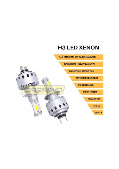 Byx H3 Kablosuz 6000K Led Xenon