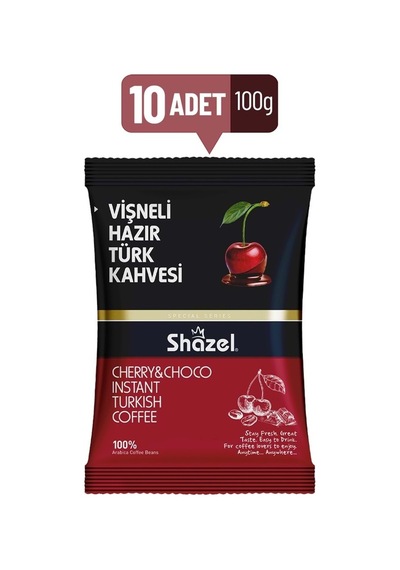 Shazel Vişneli Hazır Türk Kahvesi 10 x 100 G