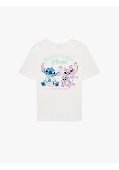 Koton Stitch Lisanslı Kısa Kollu Bisiklet Yaka Arkası Baskılı Oversize Tişört Ekru 6sal10086ık Ekru Koton Stitch Lisanslı Kısa Kollu Bisiklet Yaka Arkası Baskılı Oversize Tişört Ekru 6sal10086ık Ekru