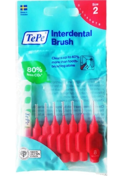 2li Tepe Arayüz Fırçası Kırmızı 0,5 Mm 8'li Paket