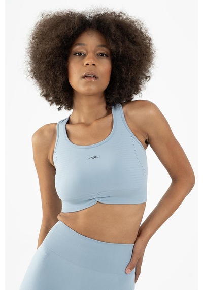 Maraton Active Slimfit Kadın Atlet Yaka Kolsuz Koşu Sisli Mavi Bra 813090-sisli Mavi Açık Mavi