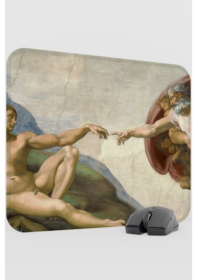 Ademin Yaratılışı Tablo Michelangelo V3 48x40 Xl Gaming Kauçuk Kaymaz Taban Mouse Pad Fare Altlığı