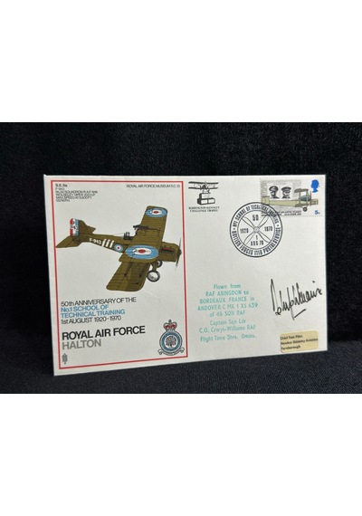 1970 İngiltere Kraliyet Hava Kuvvetleri Royal Air Force Raf 50. Ann. No.1 School Of Technical Training Fdc İlk Gün Zarfı Islak İmzalı  Teşhir Ürün