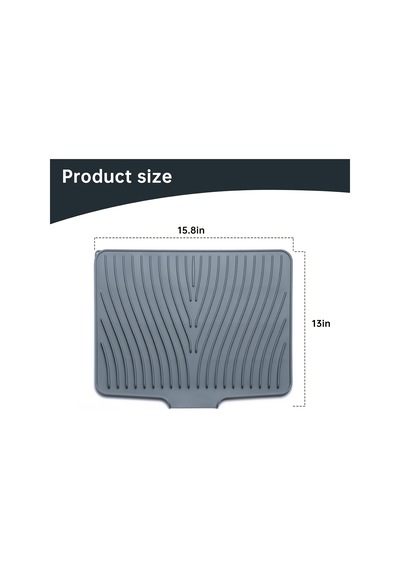 Silikon Bulaşıklık Mat & Bulaşık Kurutma Rafı Mat - 40 X 30 Cm Kaymaz, Bpa İçermez, Drenaj Dudaklı Silikon Bula Diğer