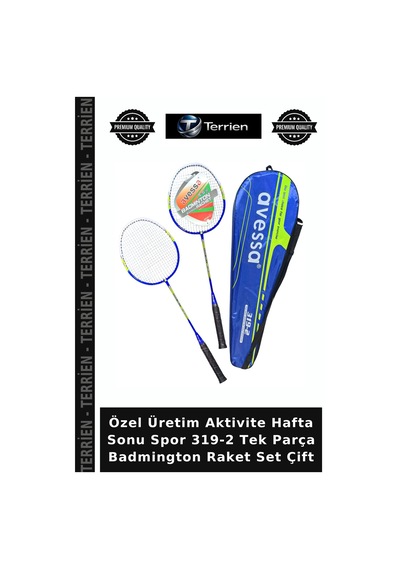 Özel Üretim Aktivite Hafta Sonu Spor 319-2 Tek Parça Badmington Raket Set Çift