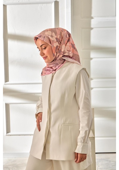 Silk Home Twill İpek Eşarp 11483-33 Pembe, Gül Kurusu, Lila, Koyu Vizon