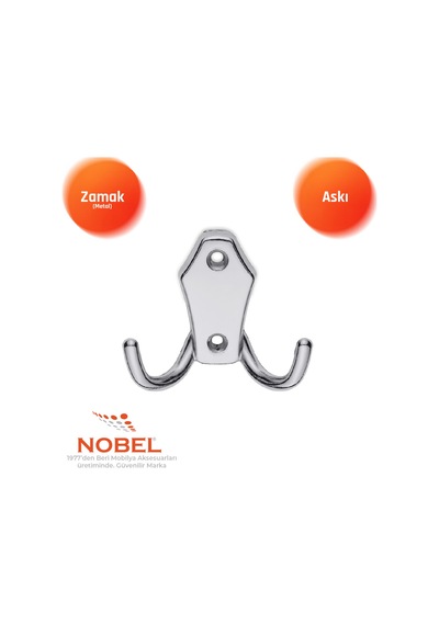 Ri Ko Askı, Metal Vestiyer Askısı, 54 Gr, Dolap Ve Duvar Askılığı, Krom Vidalı