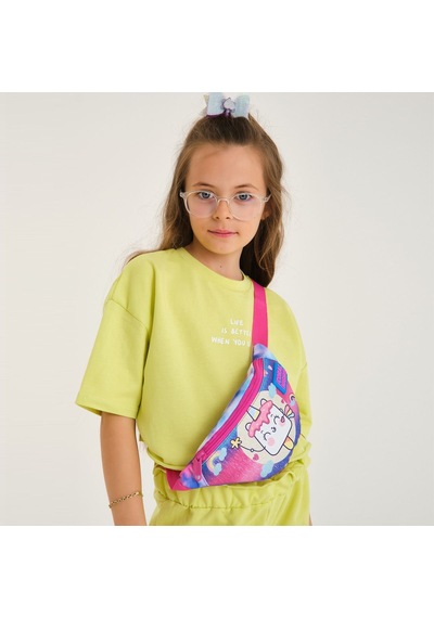 Coral High Kız Çocuk Günlük Bel Çantası - Mavi Pembe Dondurma Unicorn Çok Renkli