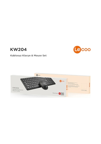 Lecoo KW204 Kablosuz Türkçe Q Klavye & Mouse Set
