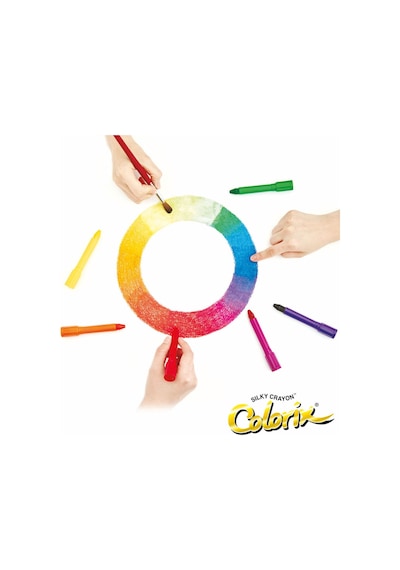 Amos Silky Crayon Colorix - Üçü Bir Arada Boya (MUM BOYA, PASTEL BOYA, SULUBOYA) - 6 Renk