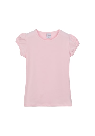 Lovetti Açık Pembe Kız Çocuk Kısa Kollu Basıc Tişört Pembe