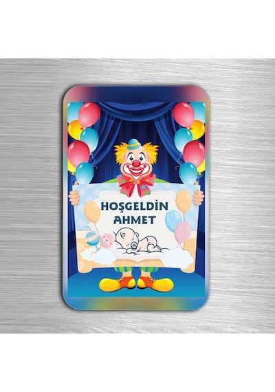 Isimli Hoşgeldin Erkek Bebek Magneti 10 Adet